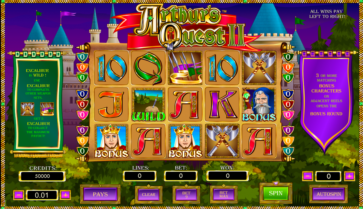 arthurs quest ii amaya online slots 