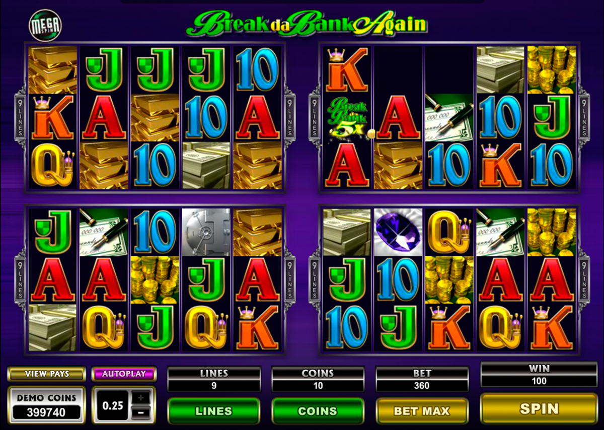 break da bank again megaspin microgaming online slots 