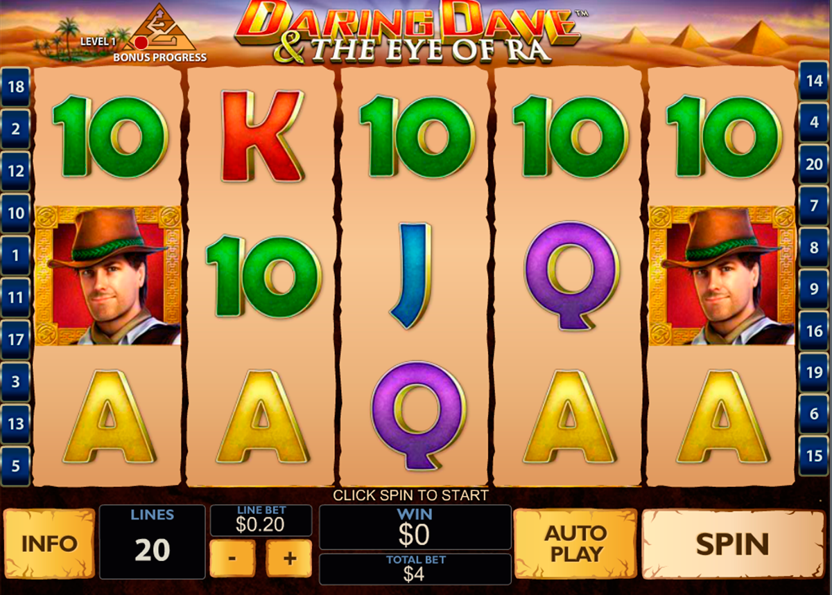 daring dave the eye of ra playtech online slots 