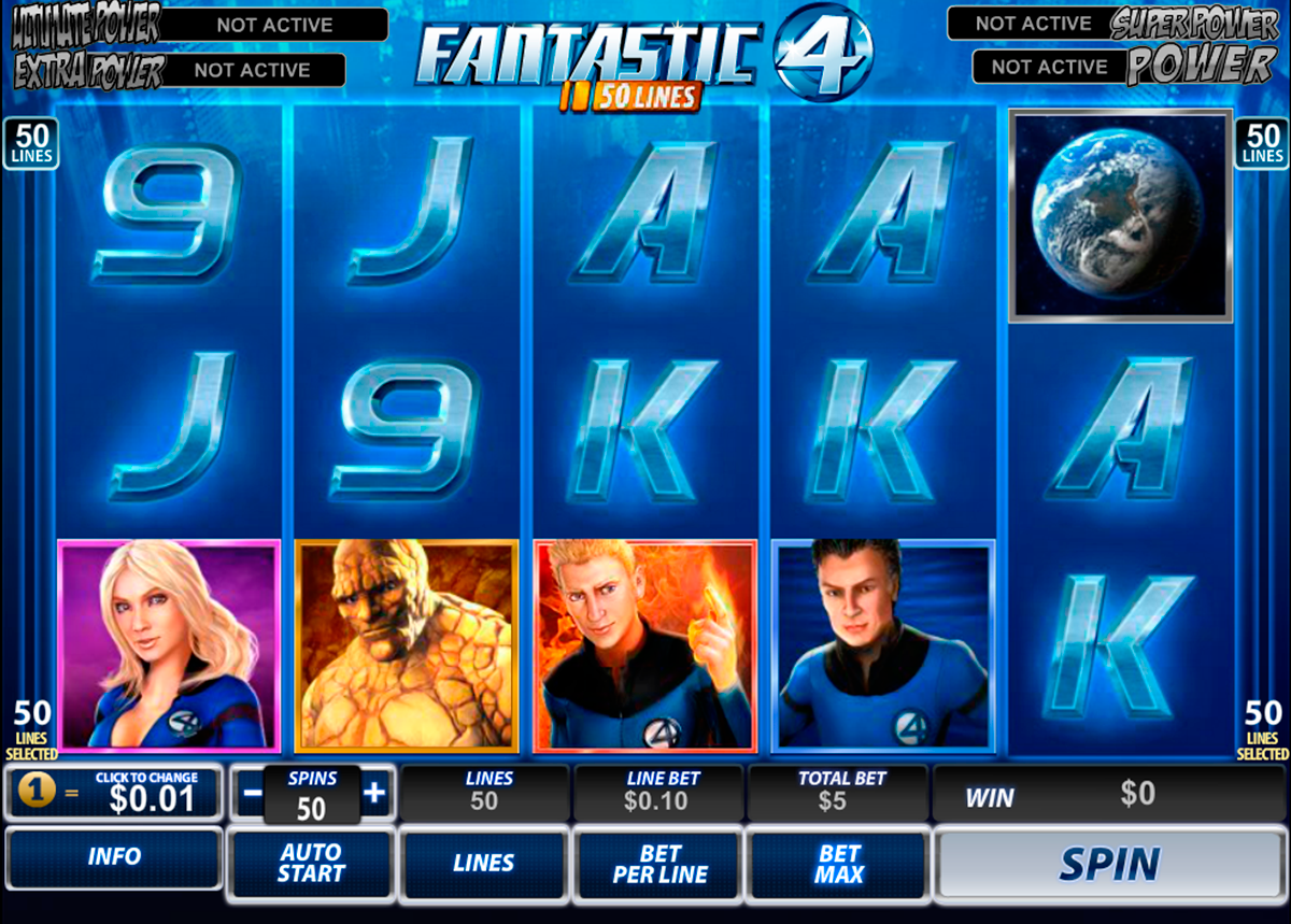 fantastic four 50 lines playtech online slots 