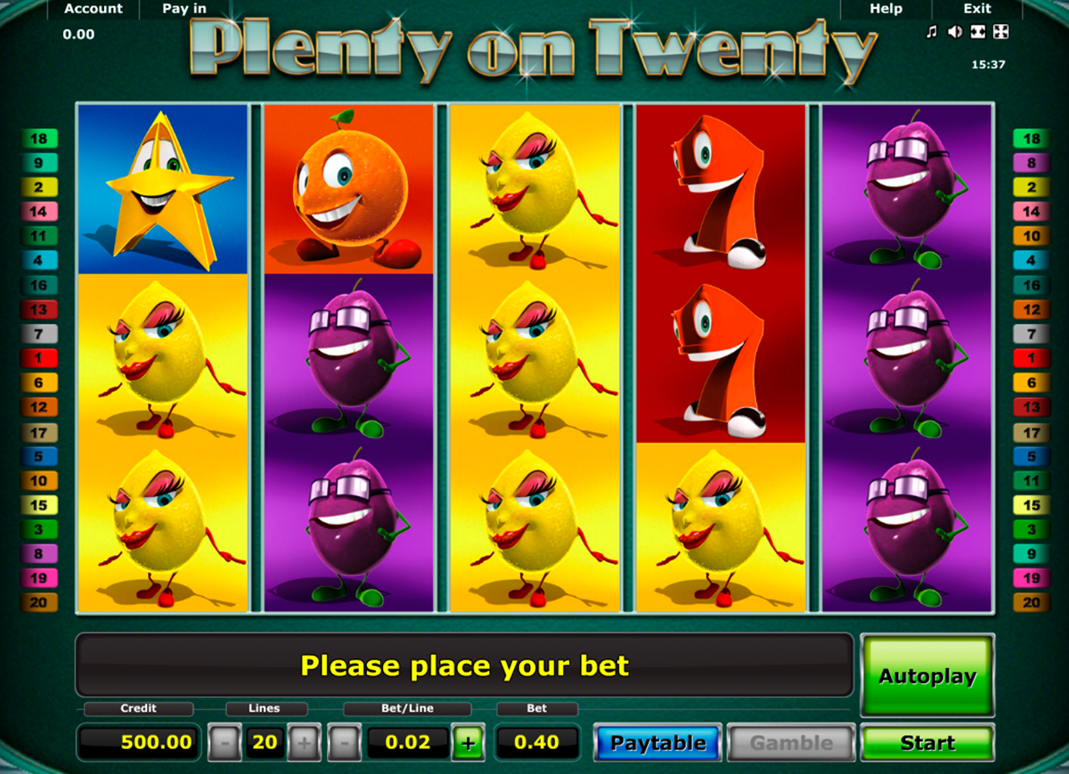 plenty on twenty novomatic online slots 