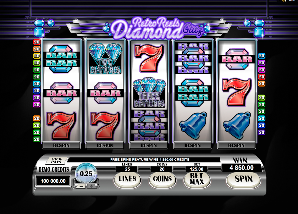 retro reels diamond glitz microgaming online slots 