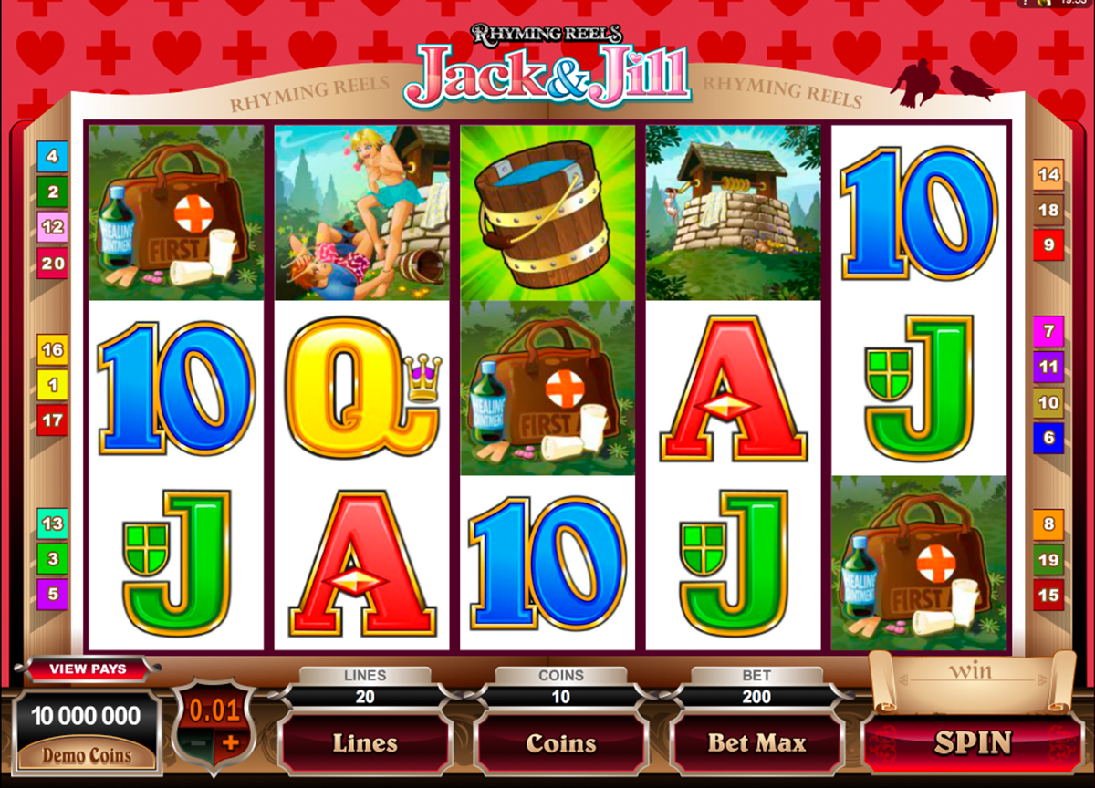 rhyming reels jack and jill microgaming online slots 