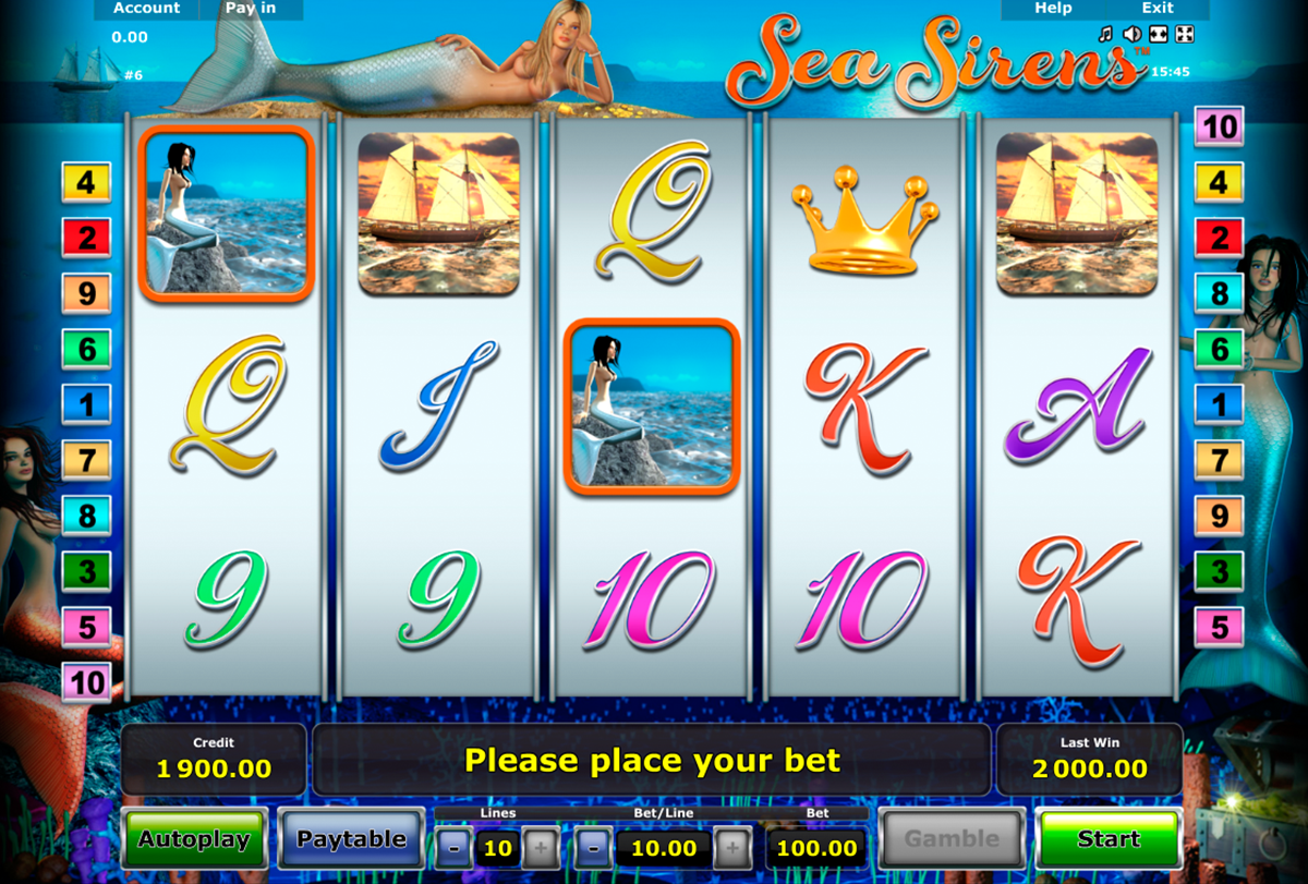 sea sirens novomatic online slots 