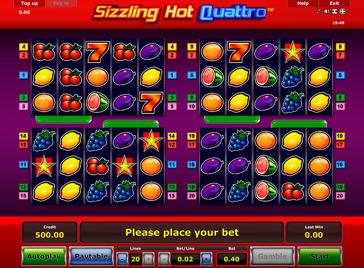 sizzling hot quattro novomatic online slots 