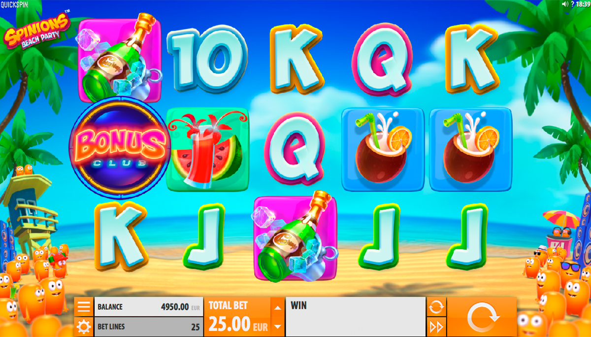 spinions beach party quickspin online slots 