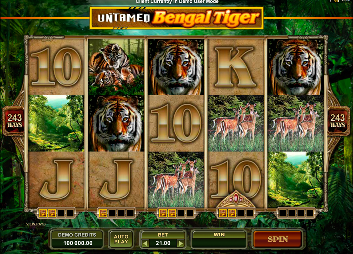 untamed bengal tiger microgaming online slots 